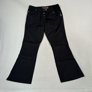 Silver Pants Womens 31X32 Black Flare Button Fly Nylon Mid Rise